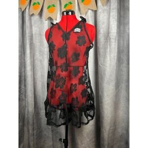 Miken BLACK Juniors' Tie-Shoulder Ruffle-Hem Cover-up Dress, US Small